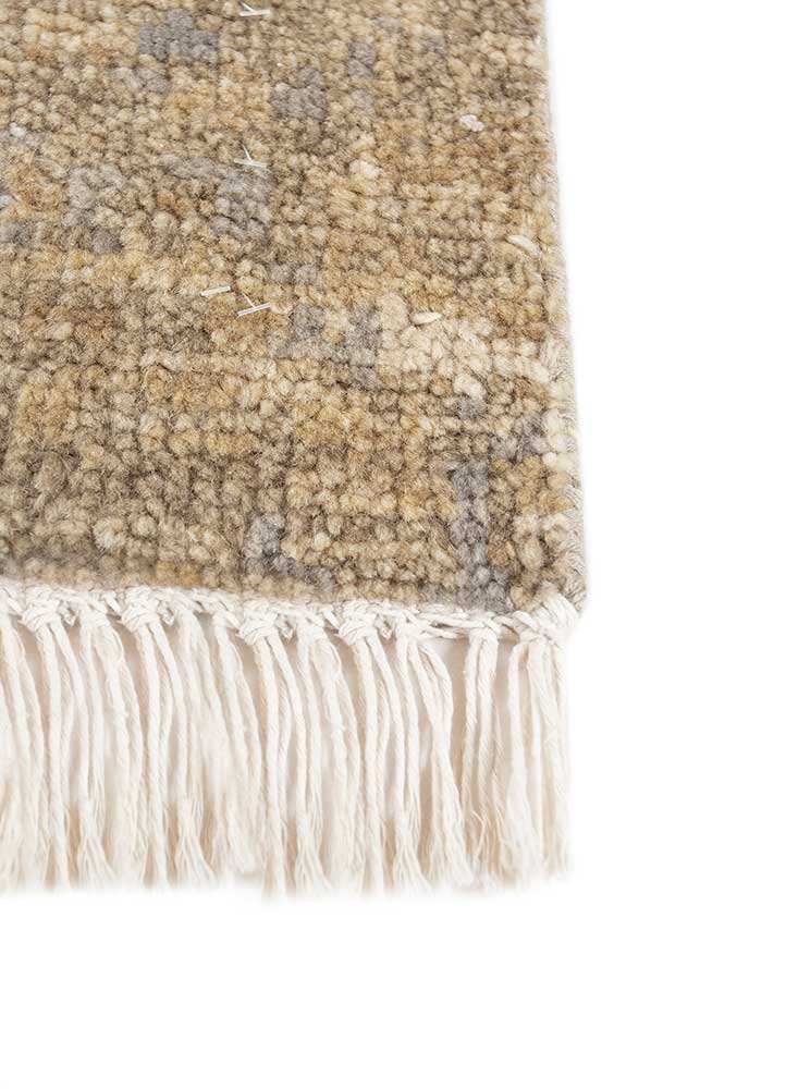 uvenuti beige and brown wool hand knotted Rug - Corner